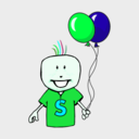 download Boy With Balloons clipart image with 135 hue color