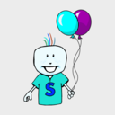 download Boy With Balloons clipart image with 180 hue color