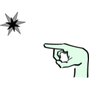 download Hand Pointing At Star 2 clipart image with 90 hue color
