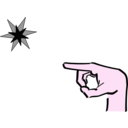 download Hand Pointing At Star 2 clipart image with 270 hue color