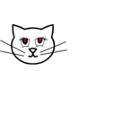 download White Cat clipart image with 180 hue color