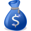 download Money Bag clipart image with 180 hue color
