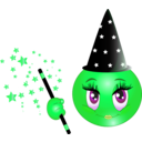 download Witch Girl Smiley Emoticon clipart image with 90 hue color