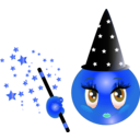download Witch Girl Smiley Emoticon clipart image with 180 hue color