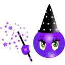 download Witch Girl Smiley Emoticon clipart image with 225 hue color