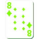 download White Deck 8 Of Diamonds clipart image with 90 hue color