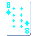 download White Deck 8 Of Diamonds clipart image with 180 hue color