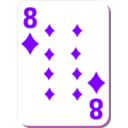 download White Deck 8 Of Diamonds clipart image with 270 hue color
