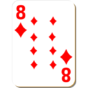 download White Deck 8 Of Diamonds clipart image with 0 hue color