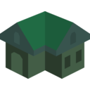 download Placeholder Isometric Building Icon Colored Dark clipart image with 135 hue color