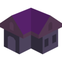 download Placeholder Isometric Building Icon Colored Dark clipart image with 270 hue color