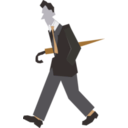 download Man Walking clipart image with 180 hue color