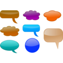 download Speech Bubbles clipart image with 180 hue color