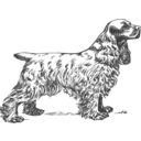 download Coker Spaniel Grayscale clipart image with 225 hue color