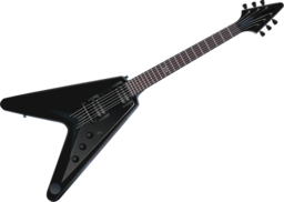 Flying V Black Guitar