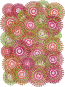 Pink Lime Circle Pattern Scrapbook Paper