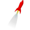 download Launching Red Rocket clipart image with 0 hue color
