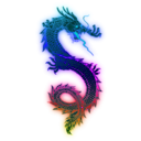 download Rainbow Dragon clipart image with 180 hue color