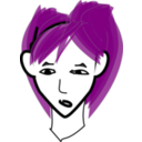 download Girl With Purple Hair clipart image with 0 hue color