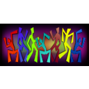 download Simple Wacky Dancing Figures clipart image with 45 hue color