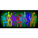 download Simple Wacky Dancing Figures clipart image with 225 hue color