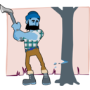 download Lumberjack clipart image with 180 hue color