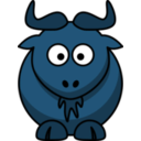 download Cartoon Gnu clipart image with 180 hue color