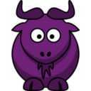 download Cartoon Gnu clipart image with 270 hue color