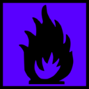download Xtremely Flammable clipart image with 225 hue color