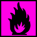 download Xtremely Flammable clipart image with 270 hue color