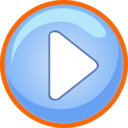download Blue Play Button With Focus clipart image with 0 hue color