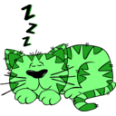 download Cartoon Cat Sleeping clipart image with 90 hue color