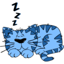 download Cartoon Cat Sleeping clipart image with 180 hue color