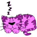 download Cartoon Cat Sleeping clipart image with 270 hue color