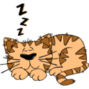 download Cartoon Cat Sleeping clipart image with 0 hue color