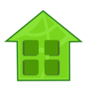 download Green Home clipart image with 0 hue color