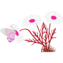download A Butterfly On A Daisy clipart image with 270 hue color