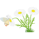 download A Butterfly On A Daisy clipart image with 0 hue color