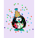 download Birthday Card With Penguin clipart image with 135 hue color