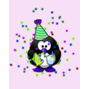 download Birthday Card With Penguin clipart image with 225 hue color