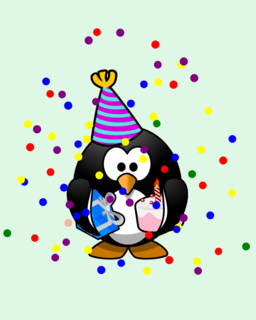 Birthday Card With Penguin