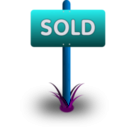 download Sold Sign clipart image with 180 hue color