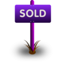 download Sold Sign clipart image with 270 hue color