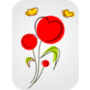 download Flowers With Hearts clipart image with 0 hue color