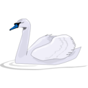 download Swan Swimming clipart image with 180 hue color