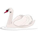 download Swan Swimming clipart image with 315 hue color