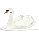 download Swan Swimming clipart image with 0 hue color