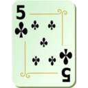 download Ornamental Deck 5 Of Clubs clipart image with 45 hue color