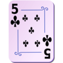 download Ornamental Deck 5 Of Clubs clipart image with 225 hue color