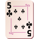 download Ornamental Deck 5 Of Clubs clipart image with 315 hue color